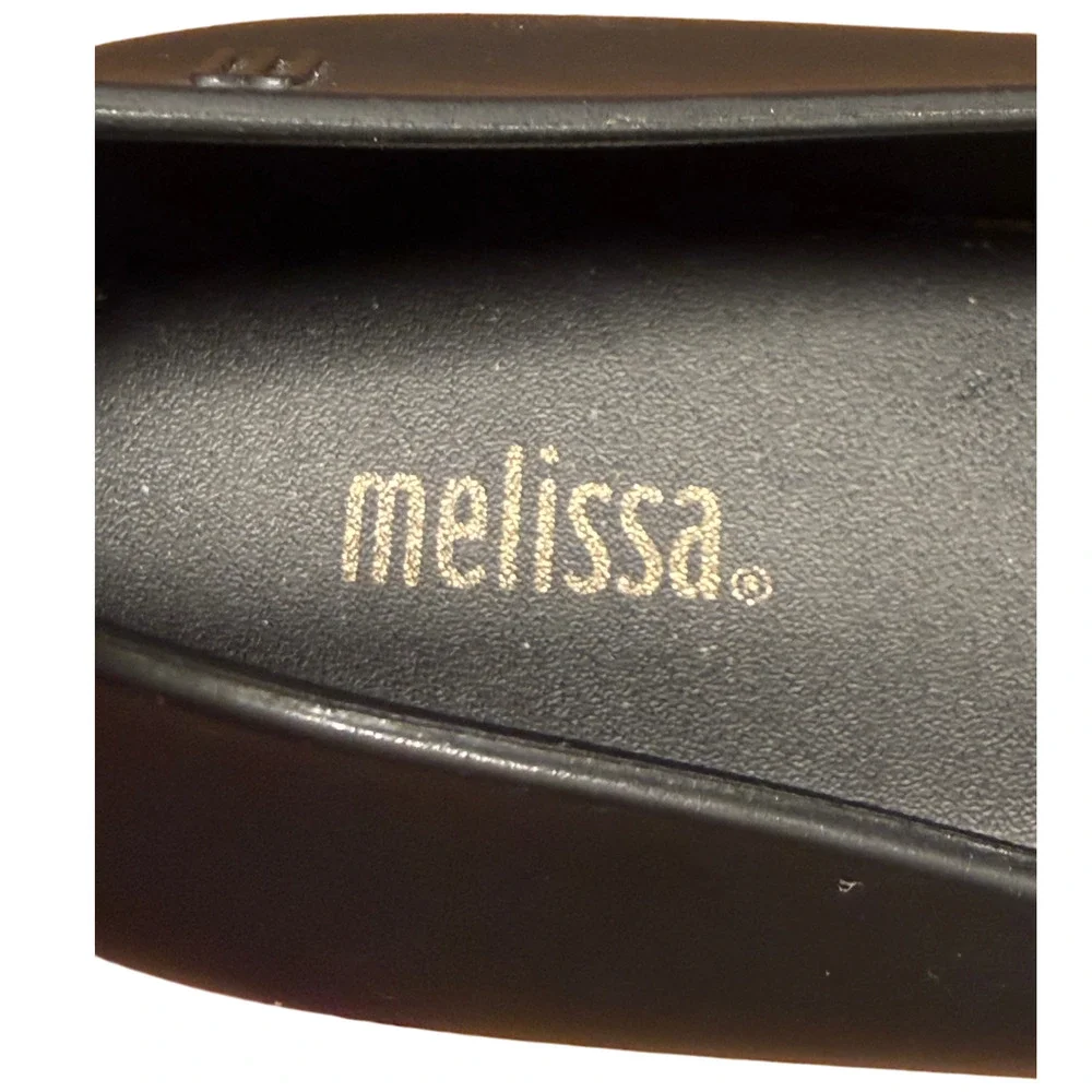 Melissa Puzzle Women 39/US 8 Peep Toe Platform Shoe Black Pink Soles Sustainable